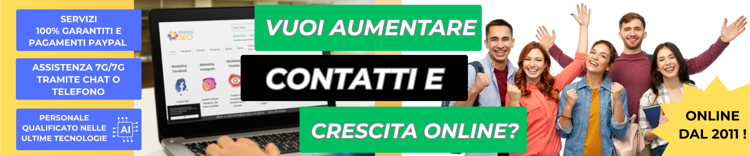 Aumento follower like e views reali e garantiti per tutti i social network.