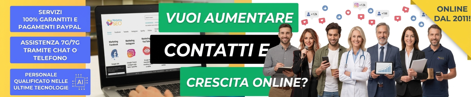 Aumento follower like e views reali e garantiti per tutti i social network.